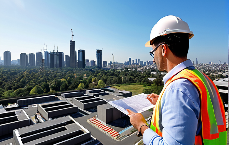 **

A surveyor using a drone to survey land with modern buildings in the background. The scene should emphasize technological advancements and legal responsibility, creating a sense of challenge and innovation within the land surveying field. Focus on a sunny day with clear visibility.

**