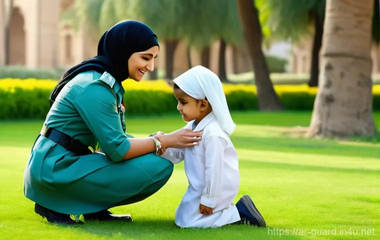 경비지도사로 성공한 사람들의 이야기 - **Prompt:** A diverse team of professional Arab security personnel, including both men and women, in...