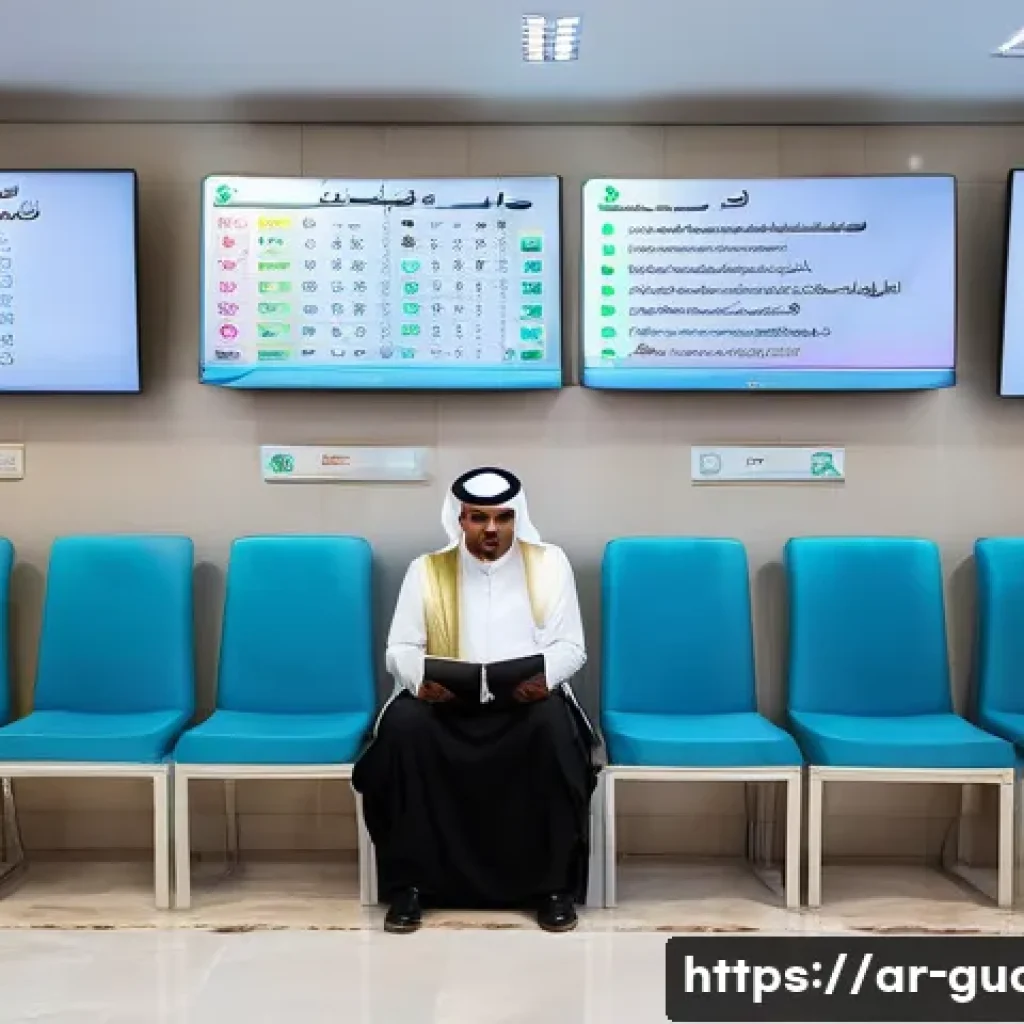 경비지도사 시험 지역별 응시 정보 - A modern security exam center in Riyadh, Saudi Arabia, showing a spacious, well-lit waiting area wit...