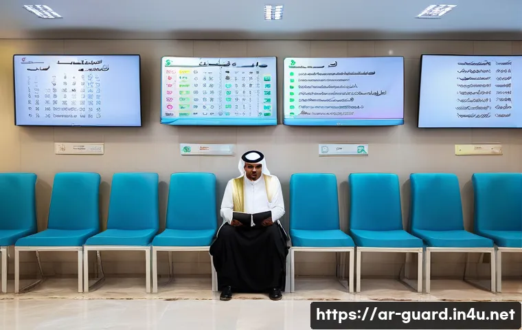 경비지도사 시험 지역별 응시 정보 - A modern security exam center in Riyadh, Saudi Arabia, showing a spacious, well-lit waiting area wit...