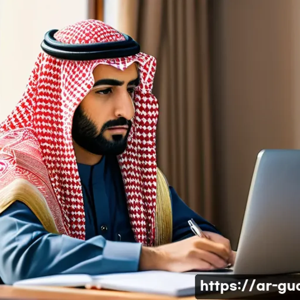경비지도사 기출문제 학습법 - A focused Arab male security guard studying at a modern desk in a cozy, well-lit room decorated with...